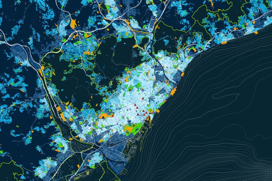 Urban intelligence map visualization